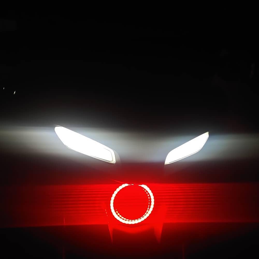 Vagary Headlight Angel Eyes Ring LED Light For Yamaha Mt 15 (Red)