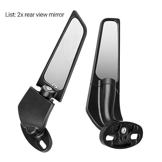 Vagary Adjustable Universal Motorcycle Mirror Modified Wind Wing Adjustable Rotating Rearview Mirror (Black)