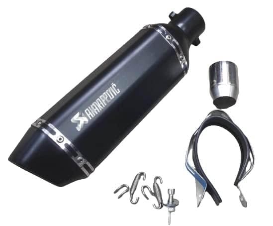 Vagary New Akraphovic Exhaust/Silencer Wtih Inbilt DB Killer for KTM, Kawasaki, Honda,TVS, Bajaj & Universal for bikes (Black)