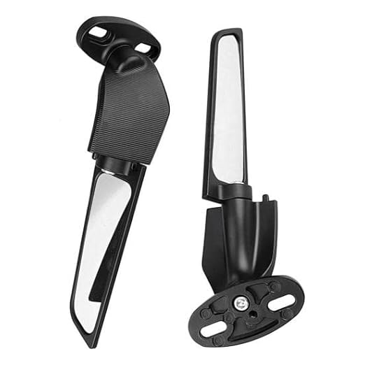 Vagary Adjustable Universal Motorcycle Mirror Modified Wind Wing Adjustable Rotating Rearview Mirror (Black)