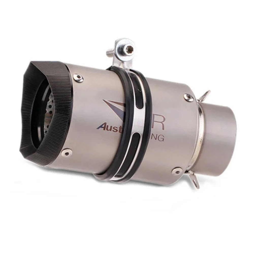 Vagary Universal Austin Racing Sports Silencer/Exhaust Muffler Pipe Kawasaki, Honda, KTM, Suzuki Universal For Bike (Silver)