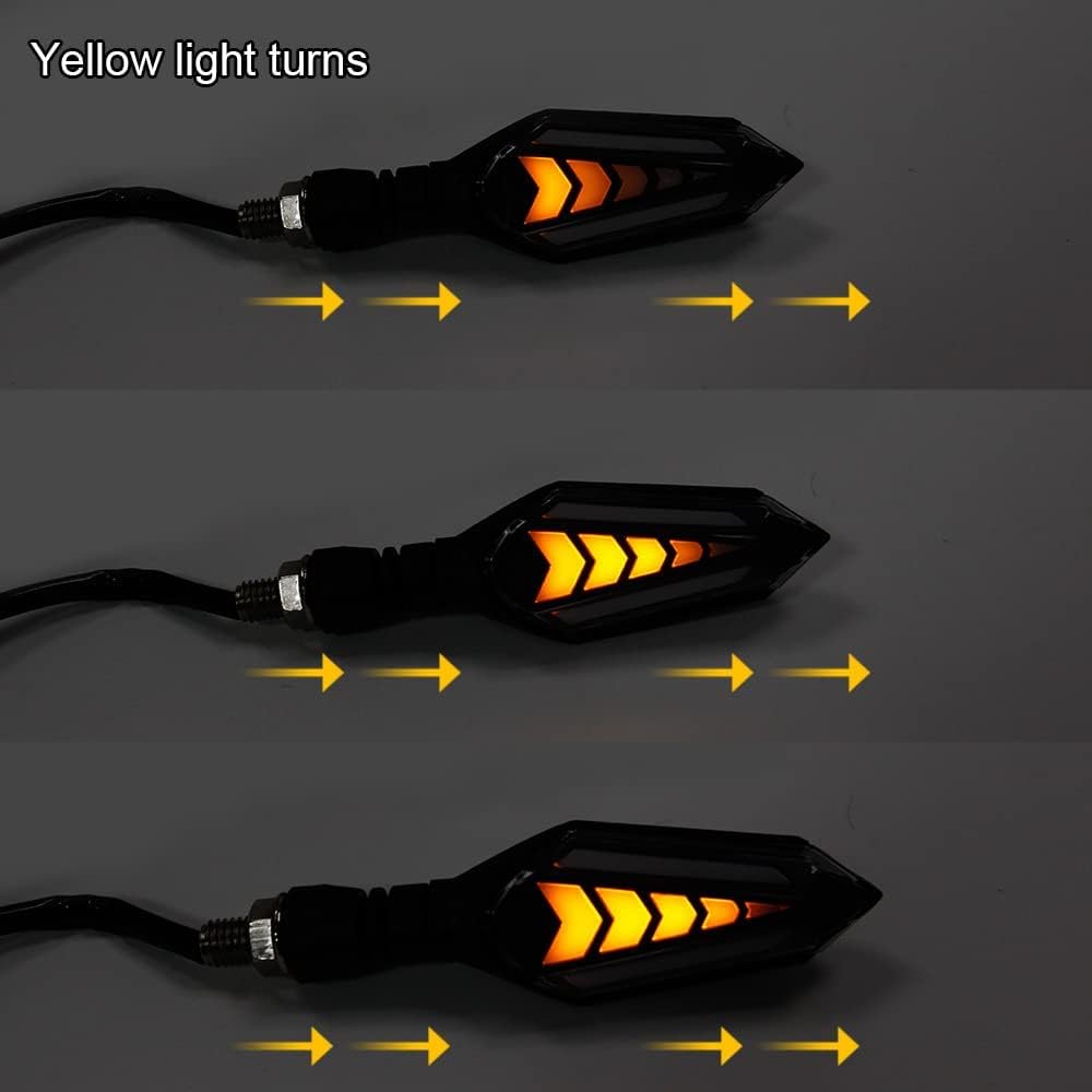 Vagary Waterproof Flexible Arrow Style Bright LED Running Indicators Universal For All Bike Models Motorcycle (Blue Yellow)