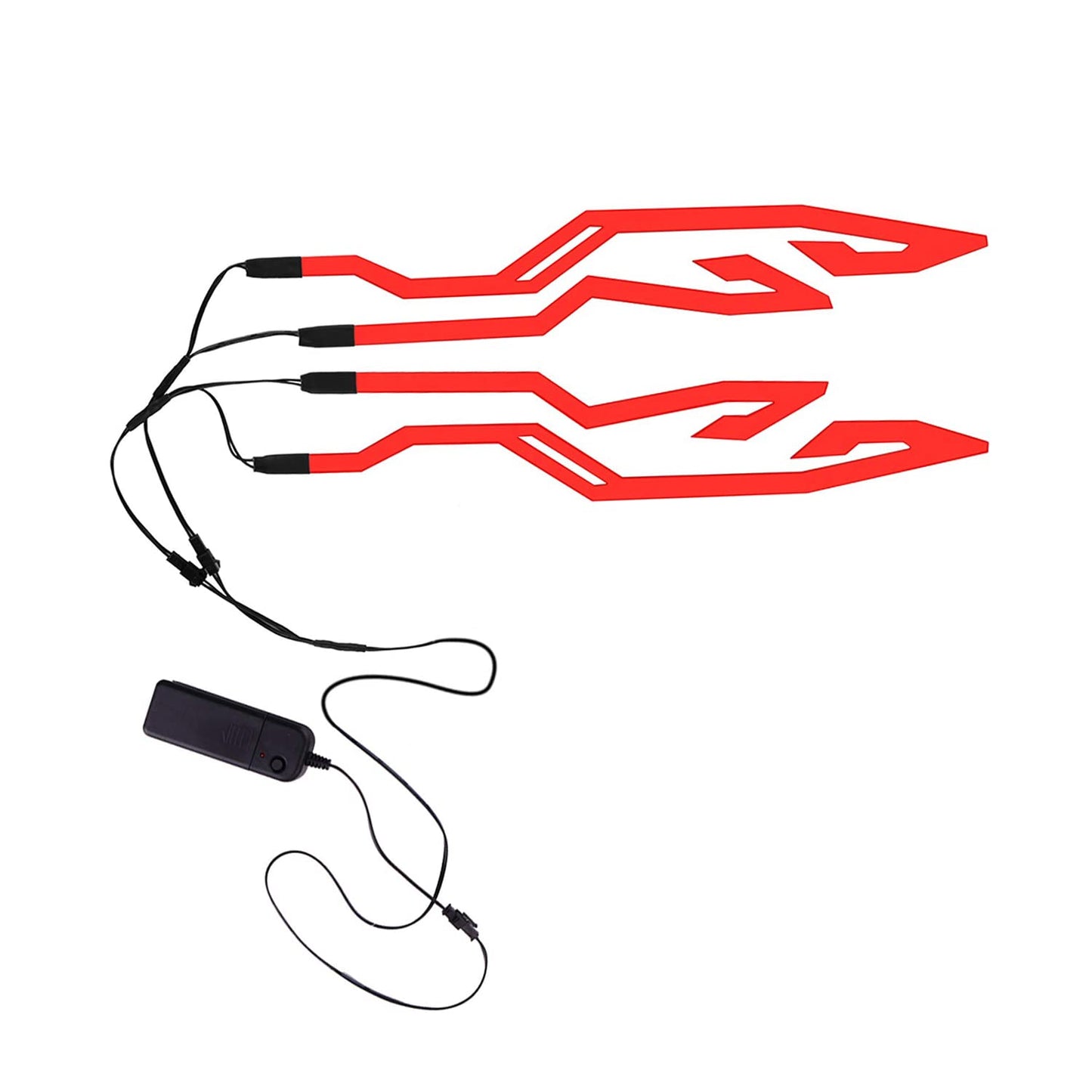 Vagary 4PC Helmet Light Strip with 3 Modes Flashing Night Bike Riding Strip Light .(Red) (12 V, 10 W)