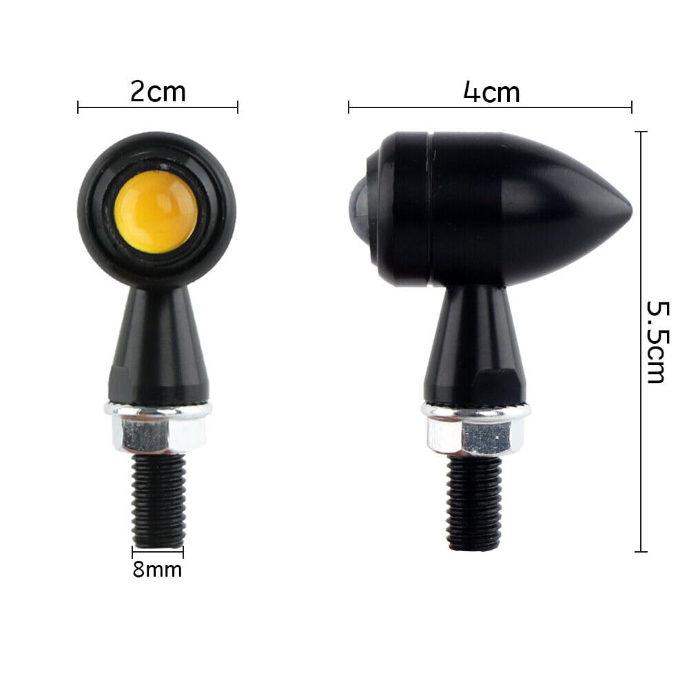 Vagary Original Mini Jet Indicator Bullet Shape Turn Signal Lights Indicator Motorcycle (Pack Of 2) - Led