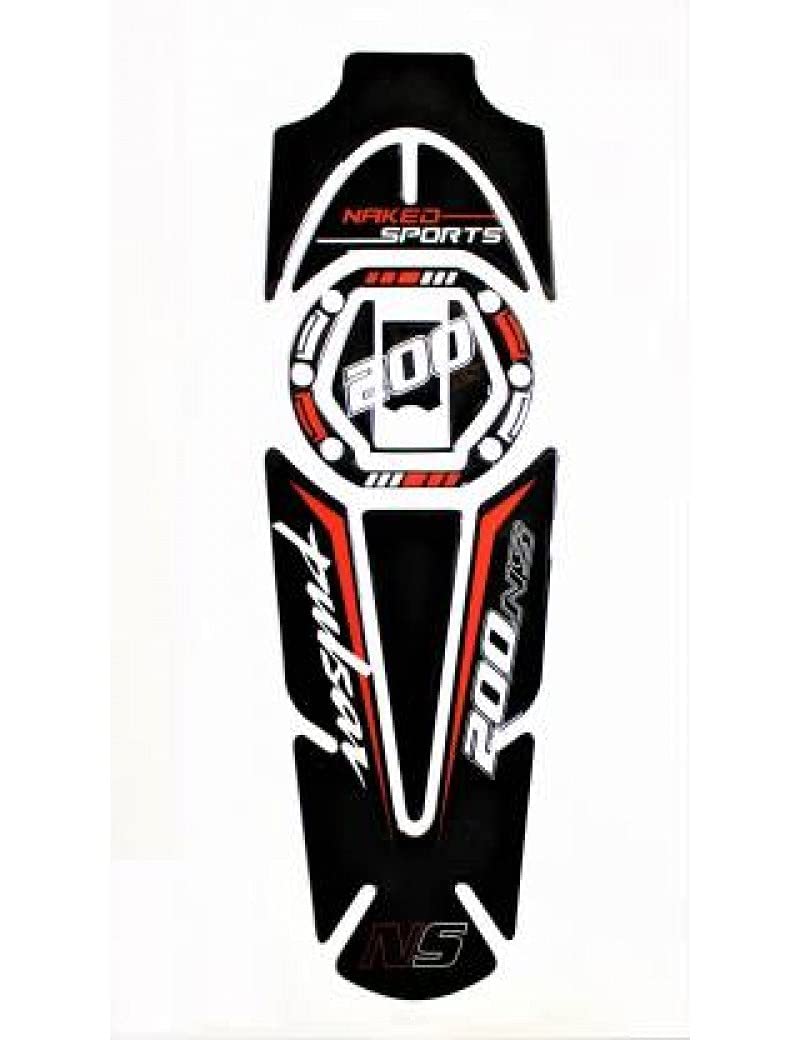 Vagary Tank Pad & Fuel Cap Sticker and Tank Protector for Bajaj Pulsar NS 200 Bike Tank Pad