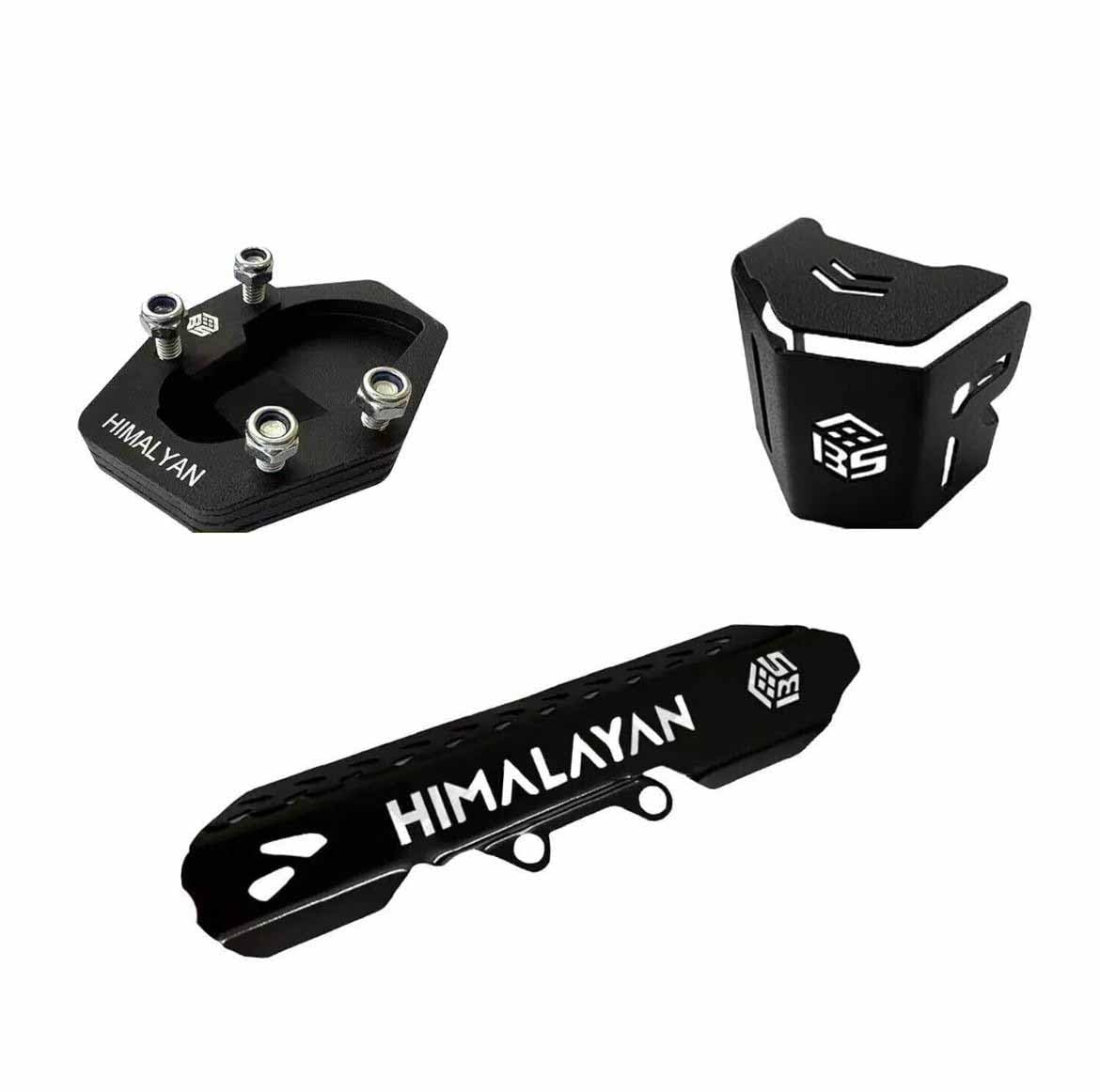 Vagary Combo For Himalayan 450 Bike Complete Black Accessories Combo kit | Rear Oil Container Guard | Side Stand Extender & Master Cylinder Guard (Pack of 3)