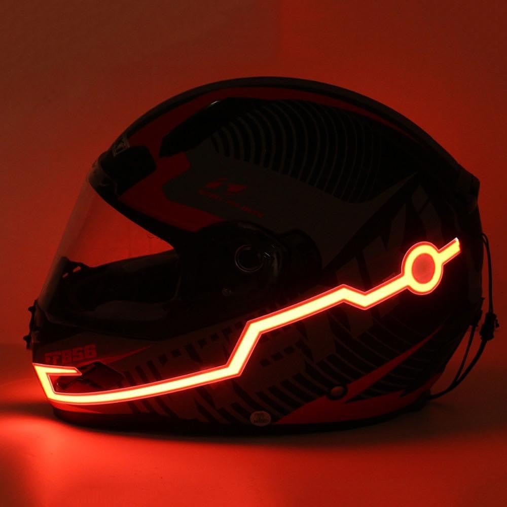 Vagary Motorcycle Helmet Light Strip LED Night Signal Light Helmet Strip Light (Yellow)_2pc