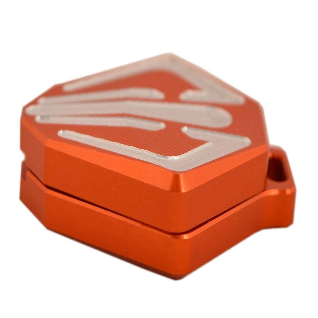 Vagary Cnc Aluminum Key Cover Shell Protection LED Decorate Universal For Ktm Duke 390, 125, 200, 250,(Orange)