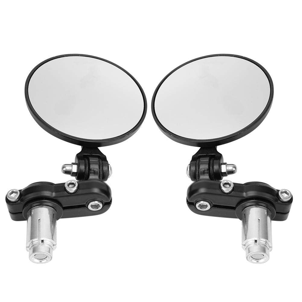 Vagary Adjustable, Right Rotating and Foldable Convex End Mirror for 7/8inch Handle Bar (Suitable for Royal Enfield) 2 Pieces