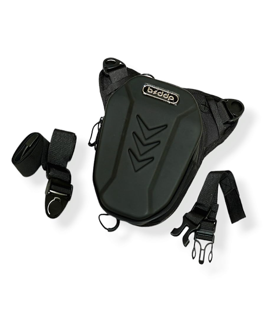 Vagary Motorcycle Leg Bag, Waterproof Hard Shell Multi Function Outdoor Sports Leg Bag for Rider Travel and Hiking (Black)