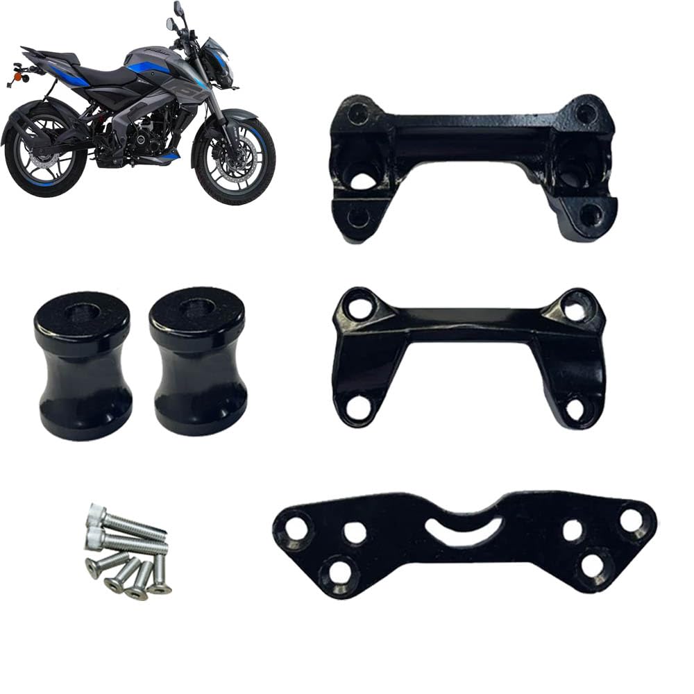 Vagary Bike Handle Riser/Raiser Handlebar Height Riser Clamp Compatible For Bajaj Ns 160 (Black)