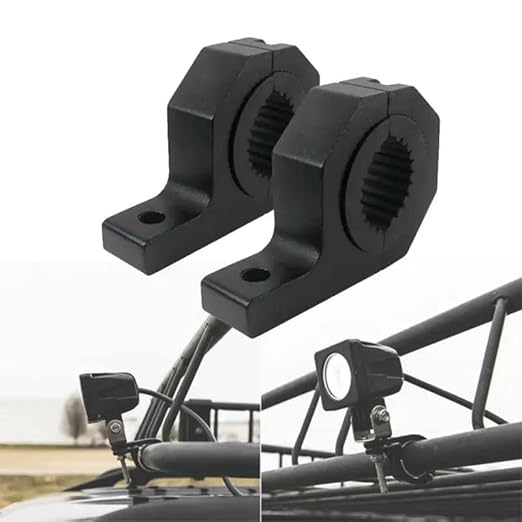 Vagary Aluminum Universal Fog Lamp Clamp/Motorcycle Spotlight Bracket Pack of 2 (Black)