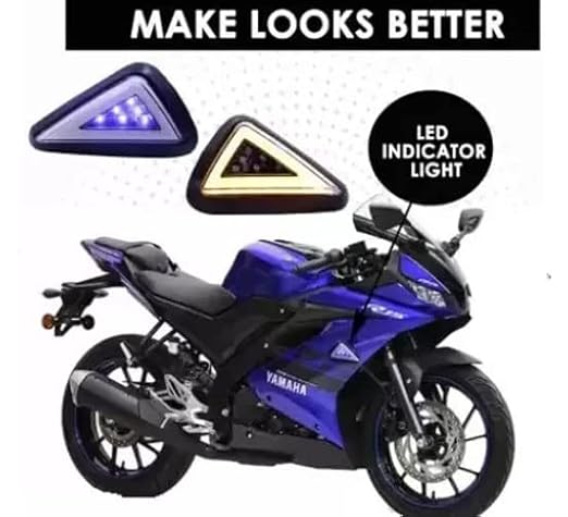 Vagary Fornt Drl Running LED Indicator For Yamaha R15 V3.0, Yamaha R15 S Honda Cbr 150, Cbr 250, Cbr 650F Bajaj Rs200 Kawasaki Ninja 250, Ninja 300, Ninja 400- Blue, Yellow