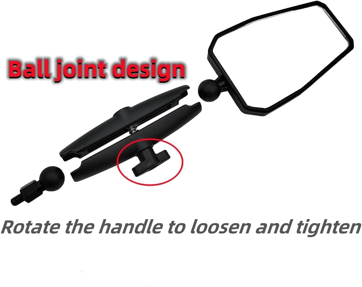 Vagary Black Universal Angle Adjustable Motorcycle Mirror With 7/8" Handlebar Mount and 8/10MM Screws Compatible with Street Dirt Bike Scooter Moped Cruiser ATV (Dubble Take Mirror))