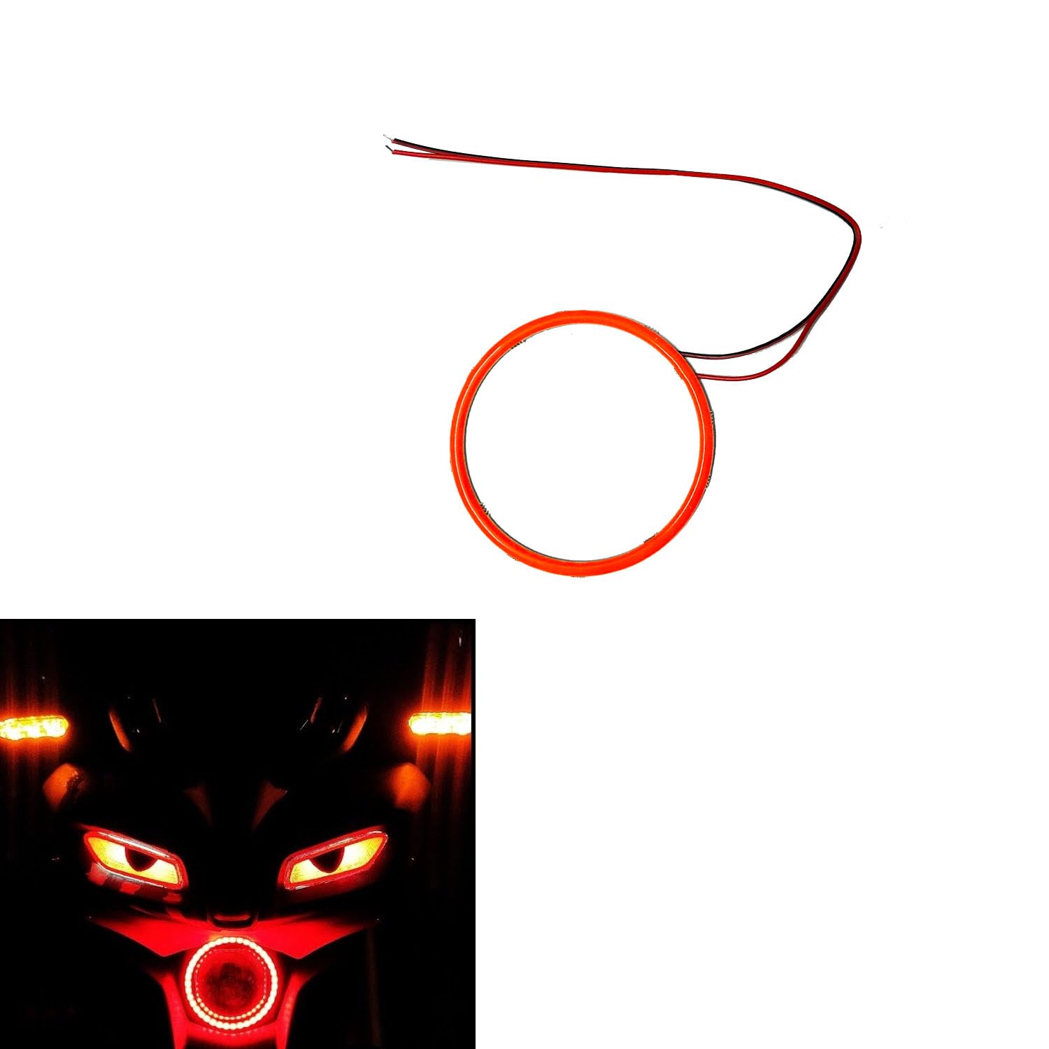 Vagary Headlight Angel Eyes Ring LED Light For Yamaha Mt 15 (Red)