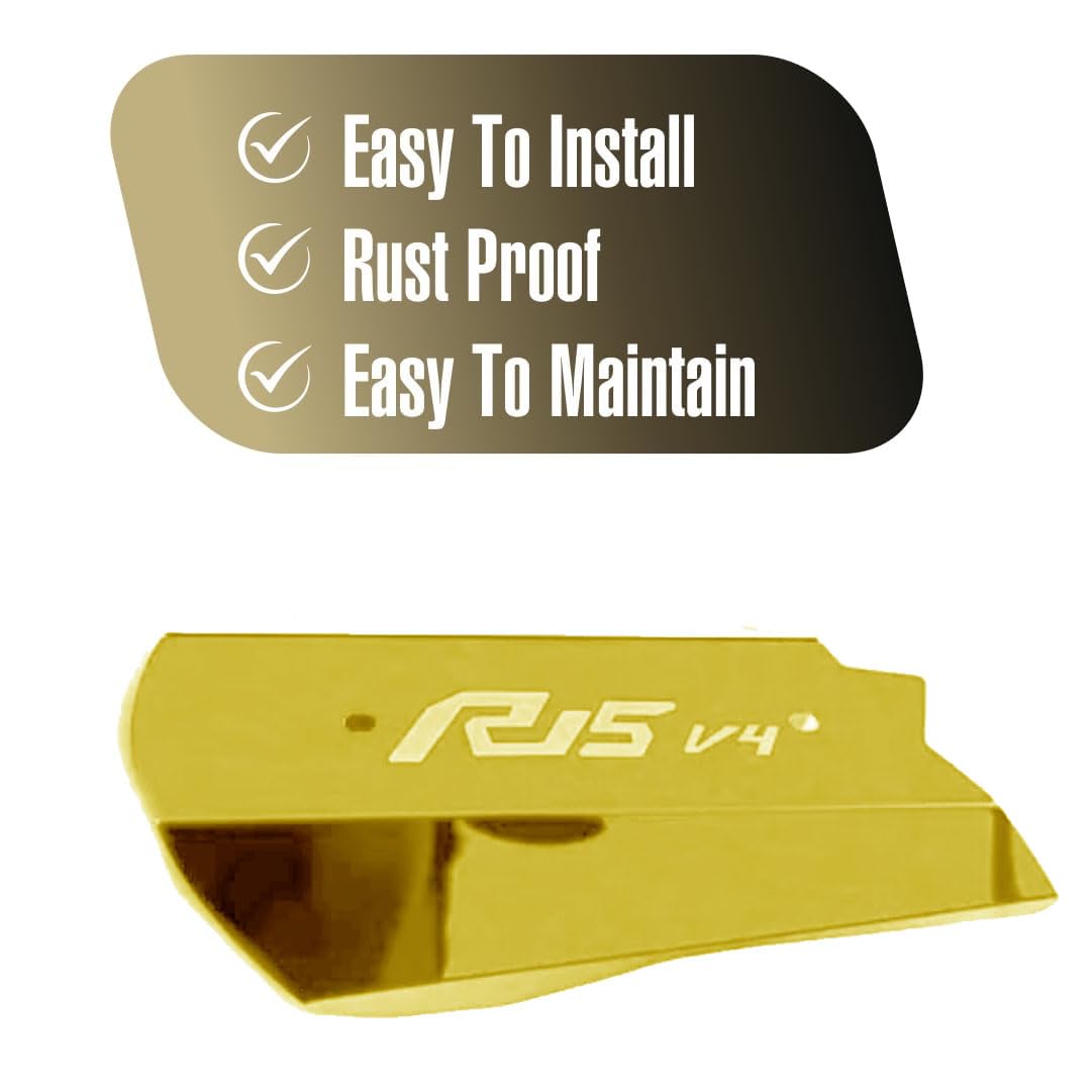 Vagary Steel Exhaust Cover Silencer Protector Heat Shield for Yamaha R15 V4 (Golden)