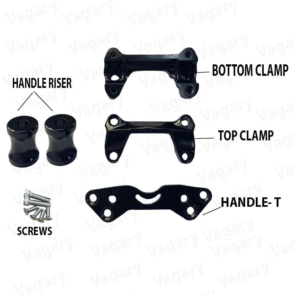 Vagary Bike Handle Riser/Raiser Handlebar Height Riser Clamp Compatible For Bajaj Ns 160 (Black)