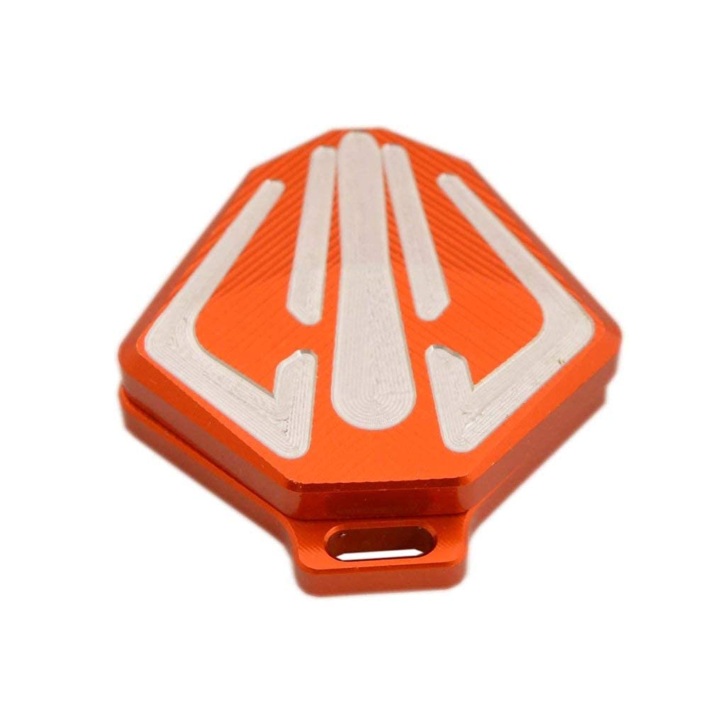 Vagary Cnc Aluminum Key Cover Shell Protection LED Decorate Universal For Ktm Duke 390, 125, 200, 250,(Orange)