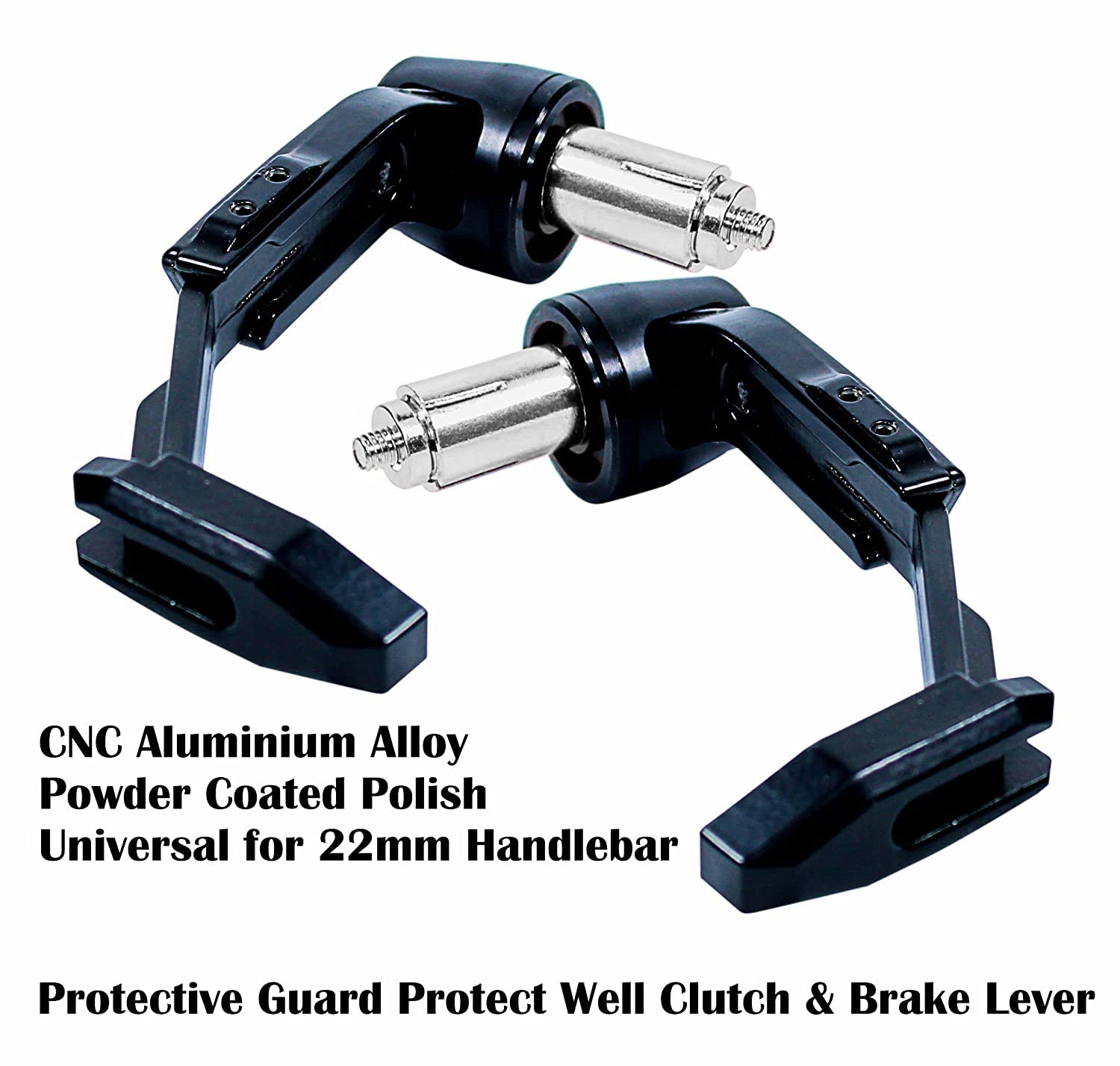 Vagary Brake Clutch Lever Guard Handlebar Protectors 7/8” 22MM CNC Alloy with Adjustable Angle Length (Black)