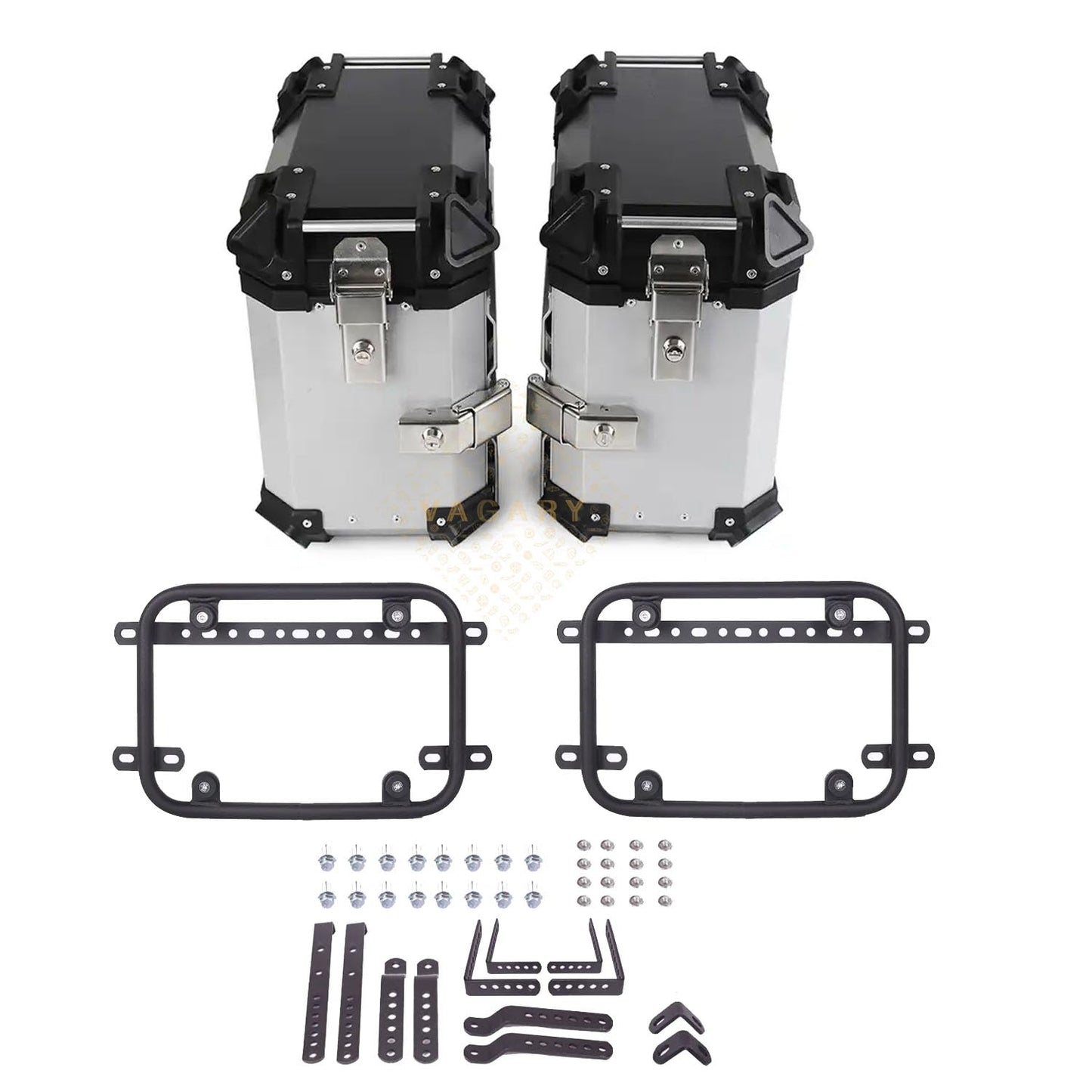 Vagary Metal Universal Motorcycle Side Box Pannier,38L Motorbike Hard Side Saddlebag Box Trunk Fit To Re Himalyan Bs6, Cassic 350, Meteor 350, Hunter 350, Ktm Adventure, Hero X-Pulse 200