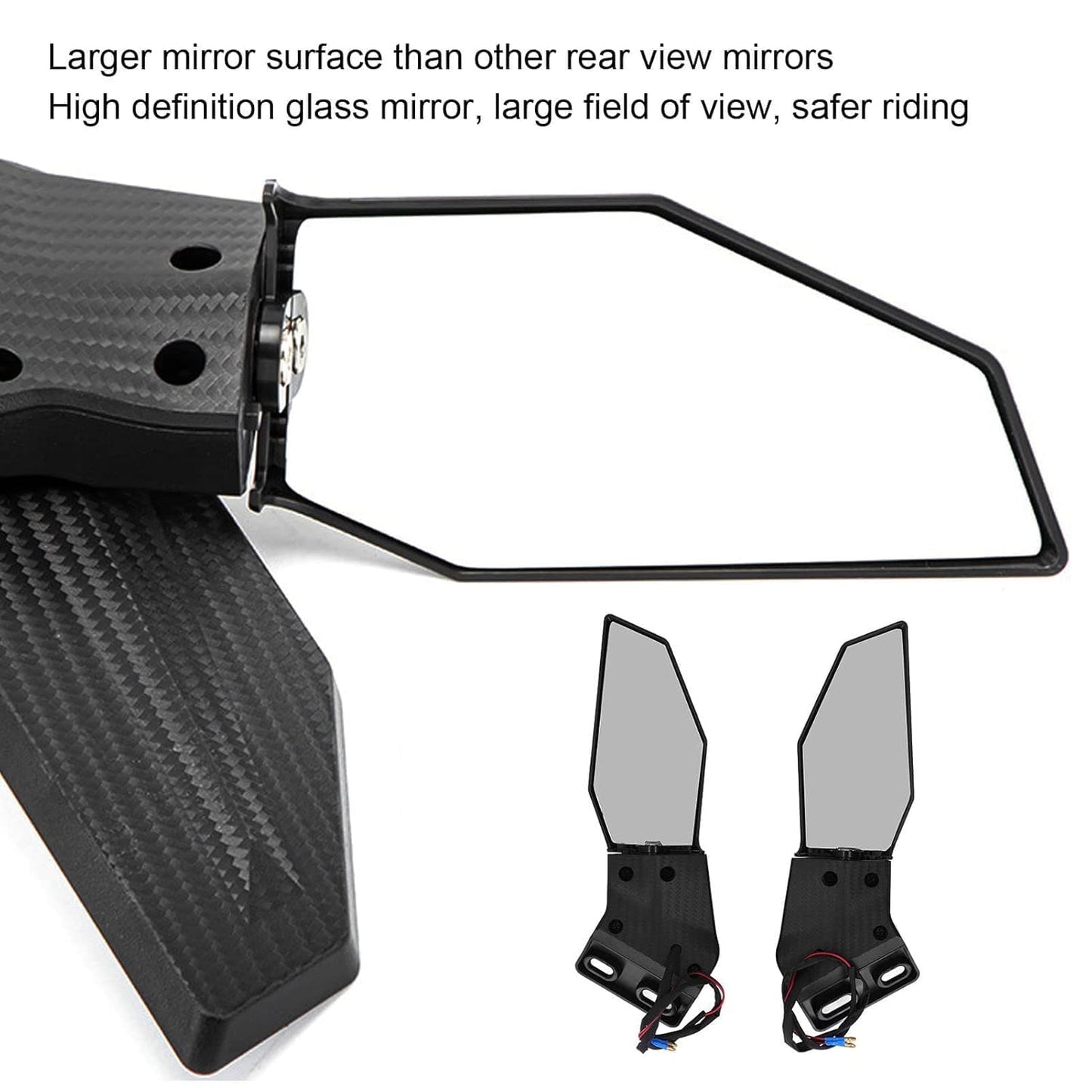 Vagary Adjustable Universal Motorcycle Wind Wing Rearview Mirror Modified Rotating Side Wing Rear View Mirror For Most Motorcycle