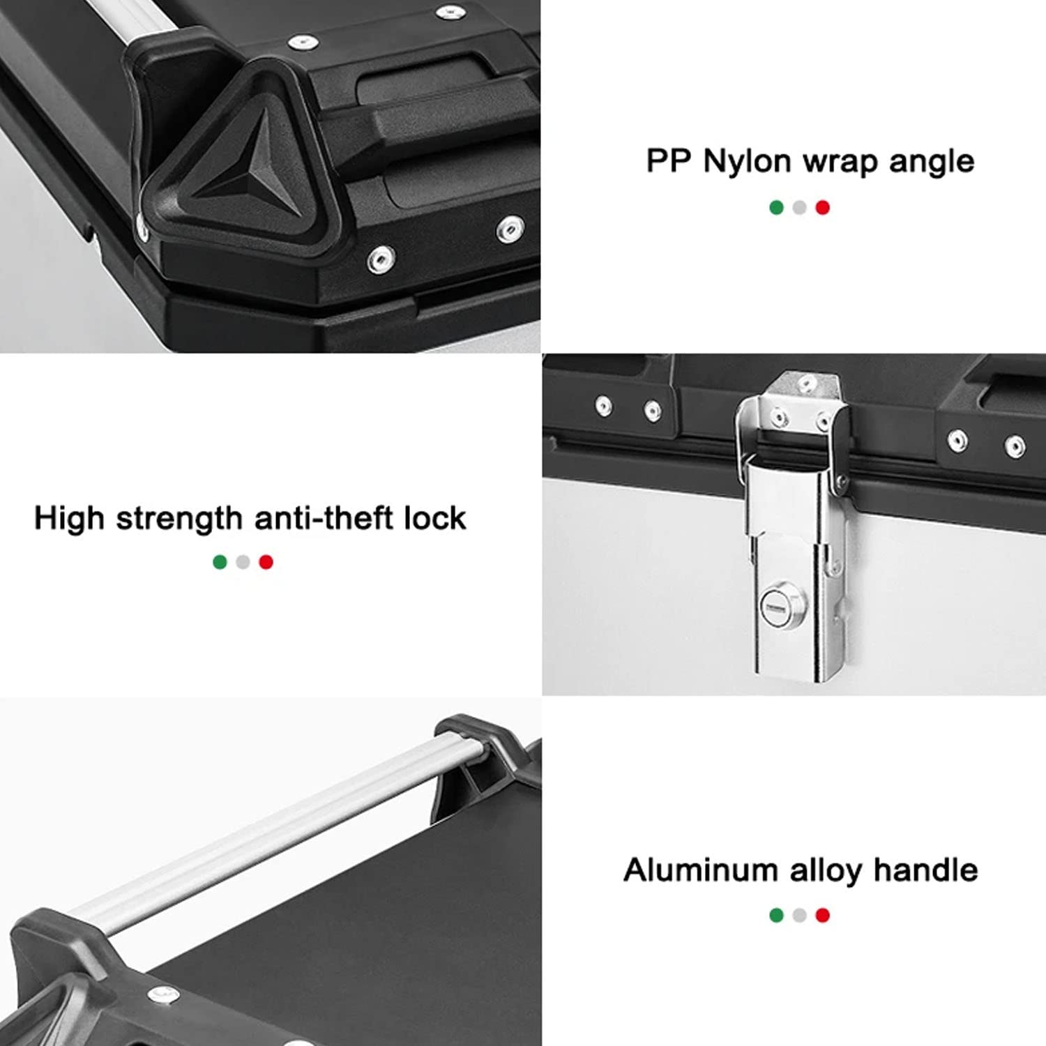 Vagary Metal Bike Storage Tail Top Box 45L Waterproof Luggage Case Hard Trunk Top Box For Himalayan (Silver)