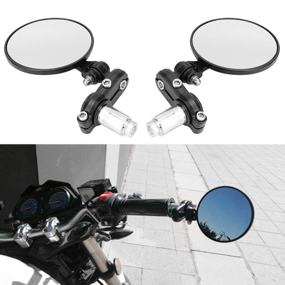 Vagary Adjustable, Right Rotating and Foldable Convex End Mirror for 7/8inch Handle Bar (Suitable for Royal Enfield) 2 Pieces