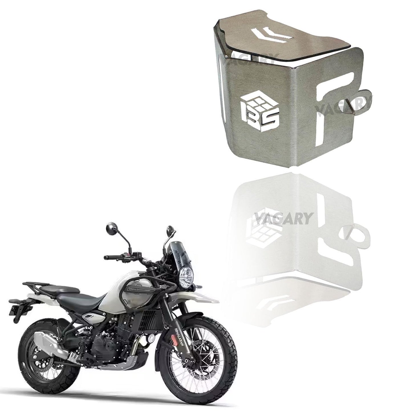 Vagary Rear Brake Oil Container Guard/Disc Oil Cap for RE Himalayan 450 (Silver)