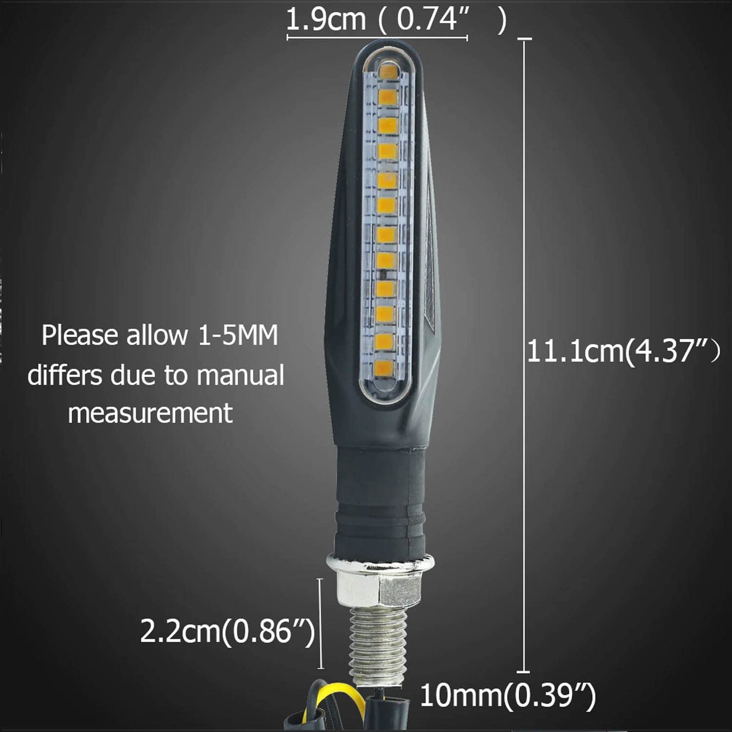 Vagary Universal Flowing Running Amber LED Indicators Turning Signal lamps Blinkers Bulb (Set of 4) for Bajaj Dominar
