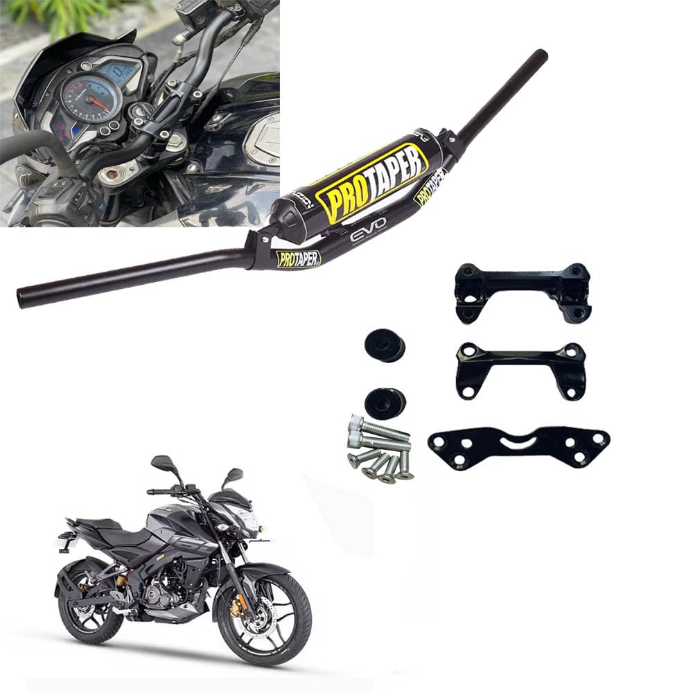 Vagary Pro Taper EVO Motorcycle Handle bar Risers and Mounting Kit for Bajaj NS 160 (Black)