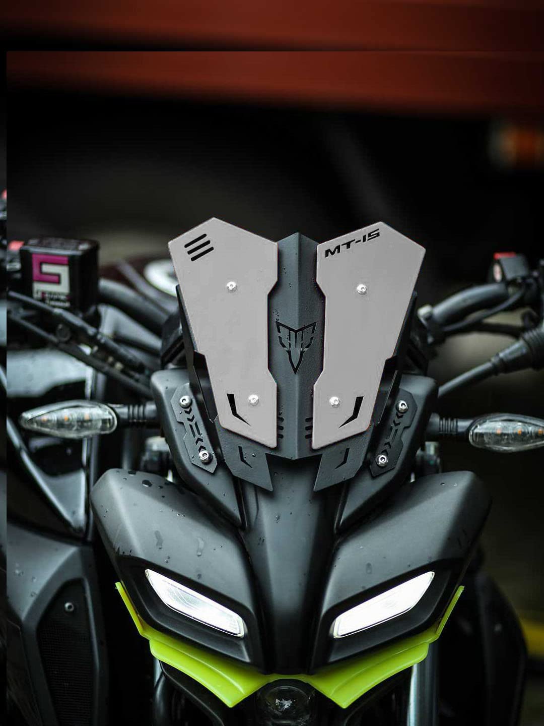 Vagary Heavy Quality Metal Visor for Yamaha MT15 (Silver)