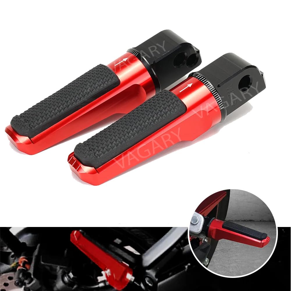 Vagary Pedals Rear Foot Pegs Passenger Footrests For Yamaha R15 V3, V4 (Red)