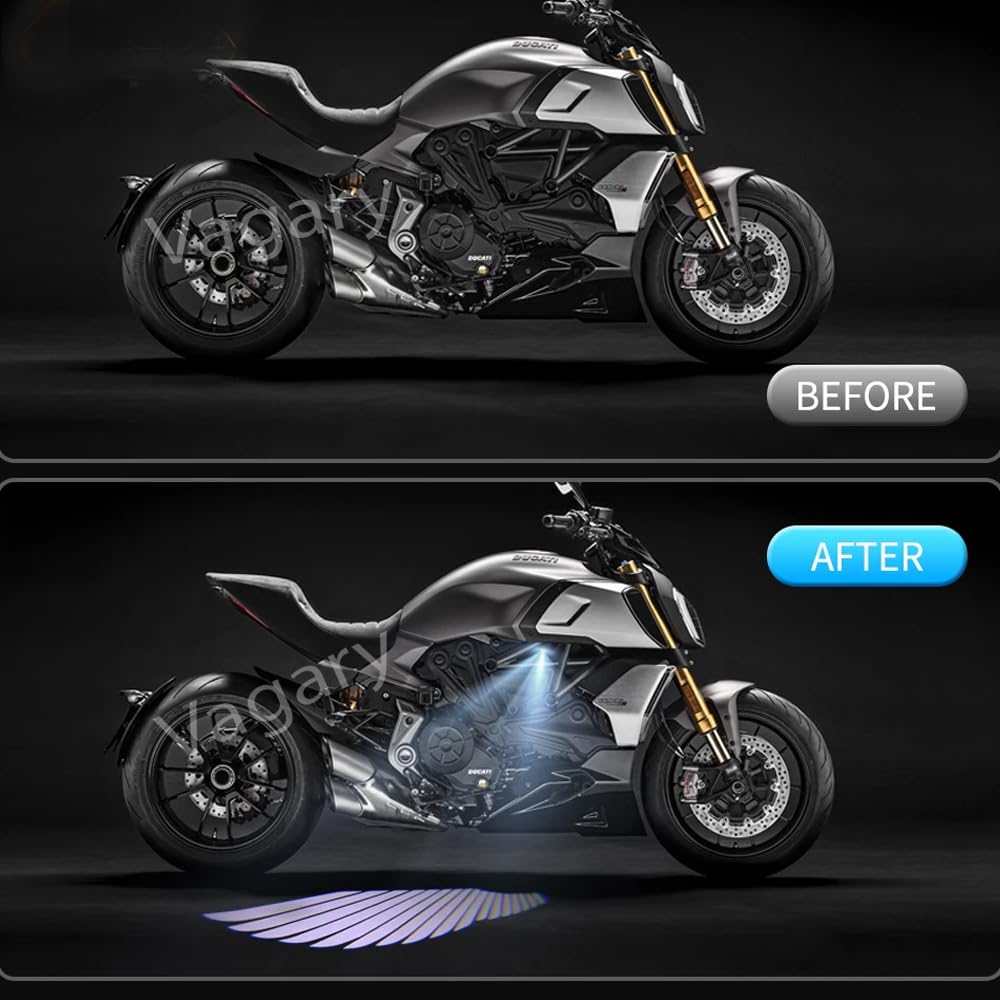 Vagary Bike Angle wings light Angel Wings warning front welcome Lights car laser Wing Projector/Shadow Light LED Universal for Bikes