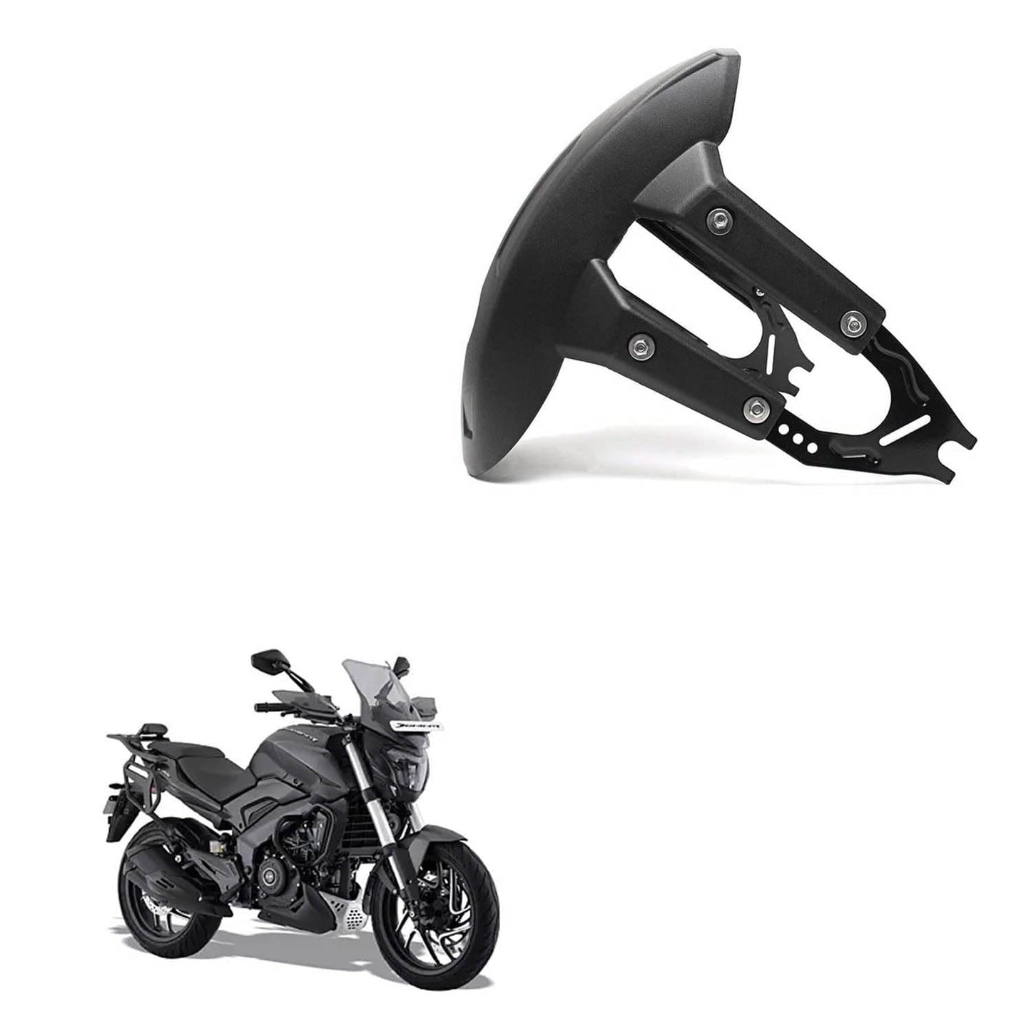 Vagary Motorcycle Rear Mud Guard Splash Guard for Bajaj Dominar 250 400 (Black)