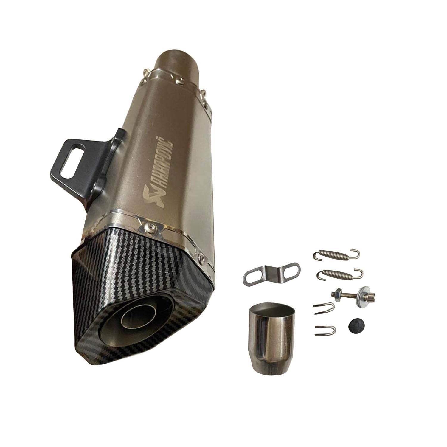 Vagary Universal Hexa Cut Akraphovic Exhaust With DB Killer Silencer for Bajaj, TVS, KTM, Suzuki, Yamaha, Hero Universal For Bike (SILVER)