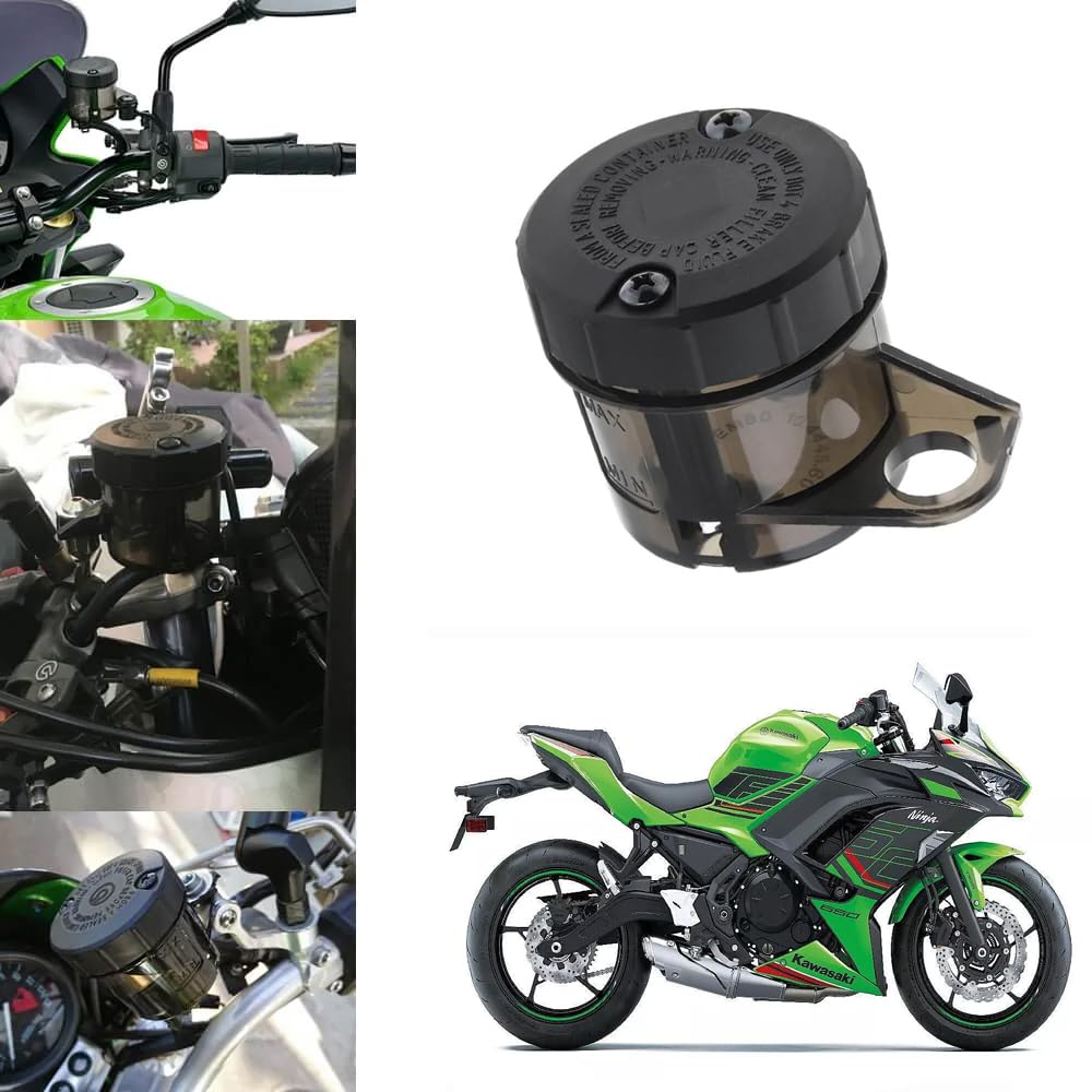 Vagary Bike Front Bike Oil Can Brake Clutch tank Fluid Reservoir Oil Tank for Kawasaki Ninja 650-R(Black)