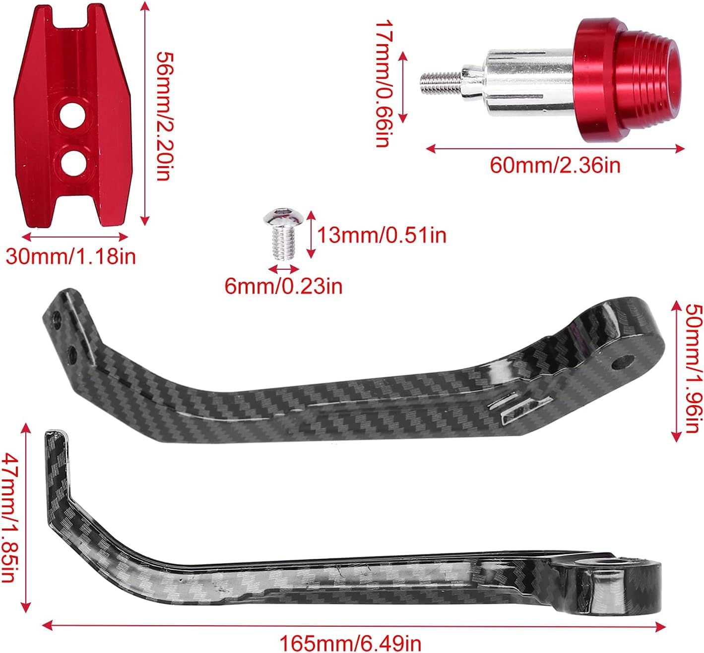 Vagary Bike Handlebar Hand Protector Red Carbon Metal Body Heavy Hand Protection Handlebar Hand Guard (Universal for Bike)