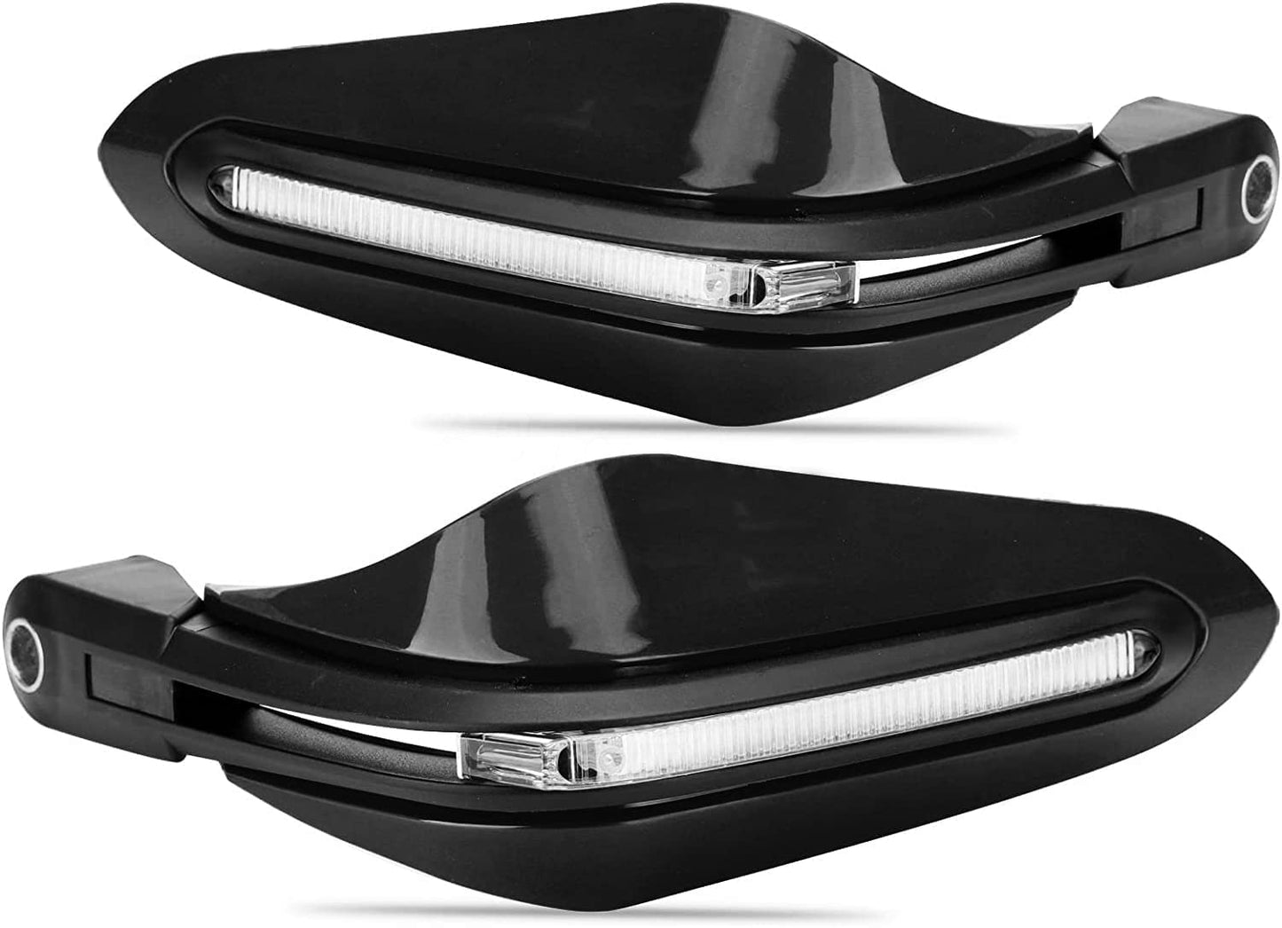 Vagary Universal Motorcycle Hand Guard with LED Indicator Light and Wind Deflector for Brake and Clutch Lever (Black)