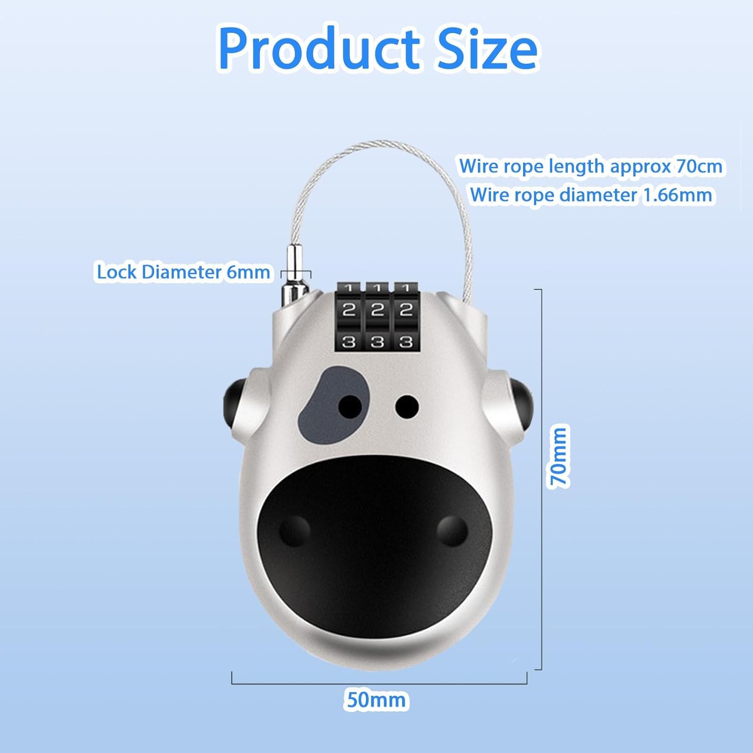 Vagary Multipurpose Stroller Lock Number Security Helmet Lock for Luggage, Suitcases, Backpacks, Bicycle with Extendable Cable