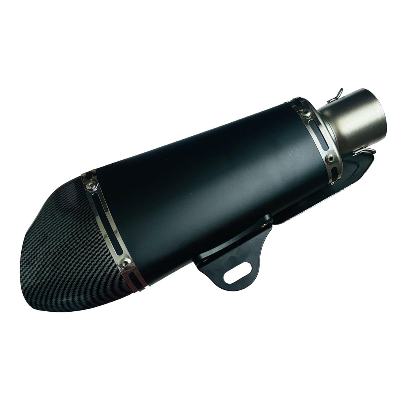Vagary Universal Alpha Bike Exhaust Muffler With DB Killer Silencer For KTM, TVS, Kawasaki Z900, Bajaj, Ninja Also Fit Most of Bikes (Black)