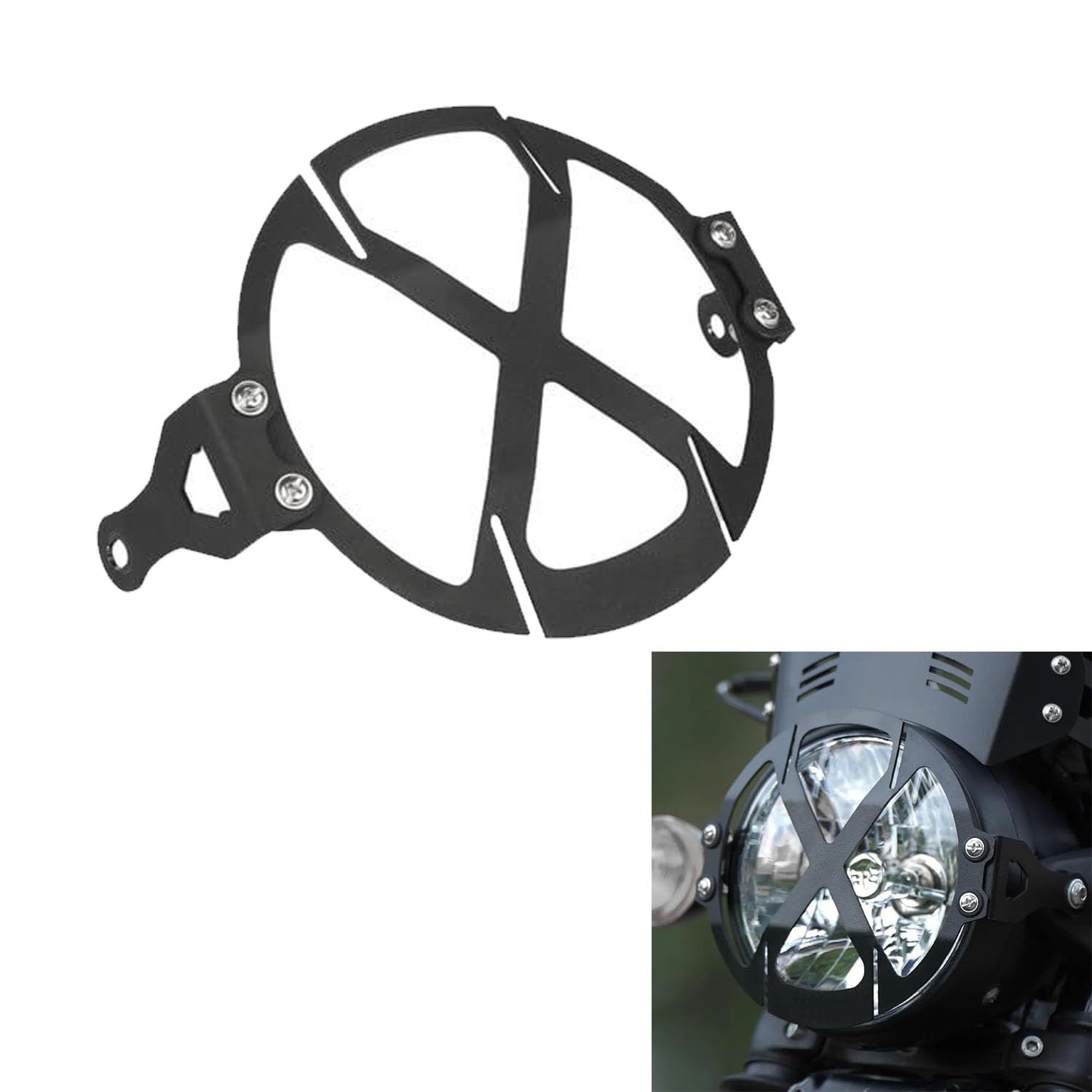 Vagary Premium Matte Black Headlight Grill Compatible with RE Hunter 350 (Black)