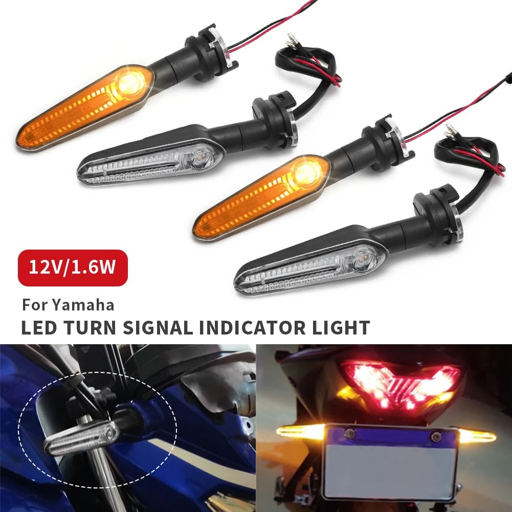 Vagary Universal Motorcycle Bright LED Amber Turn Signal Light Indicator Brake Lamps for All Bike Bike (Pack of 2, Color Amber)