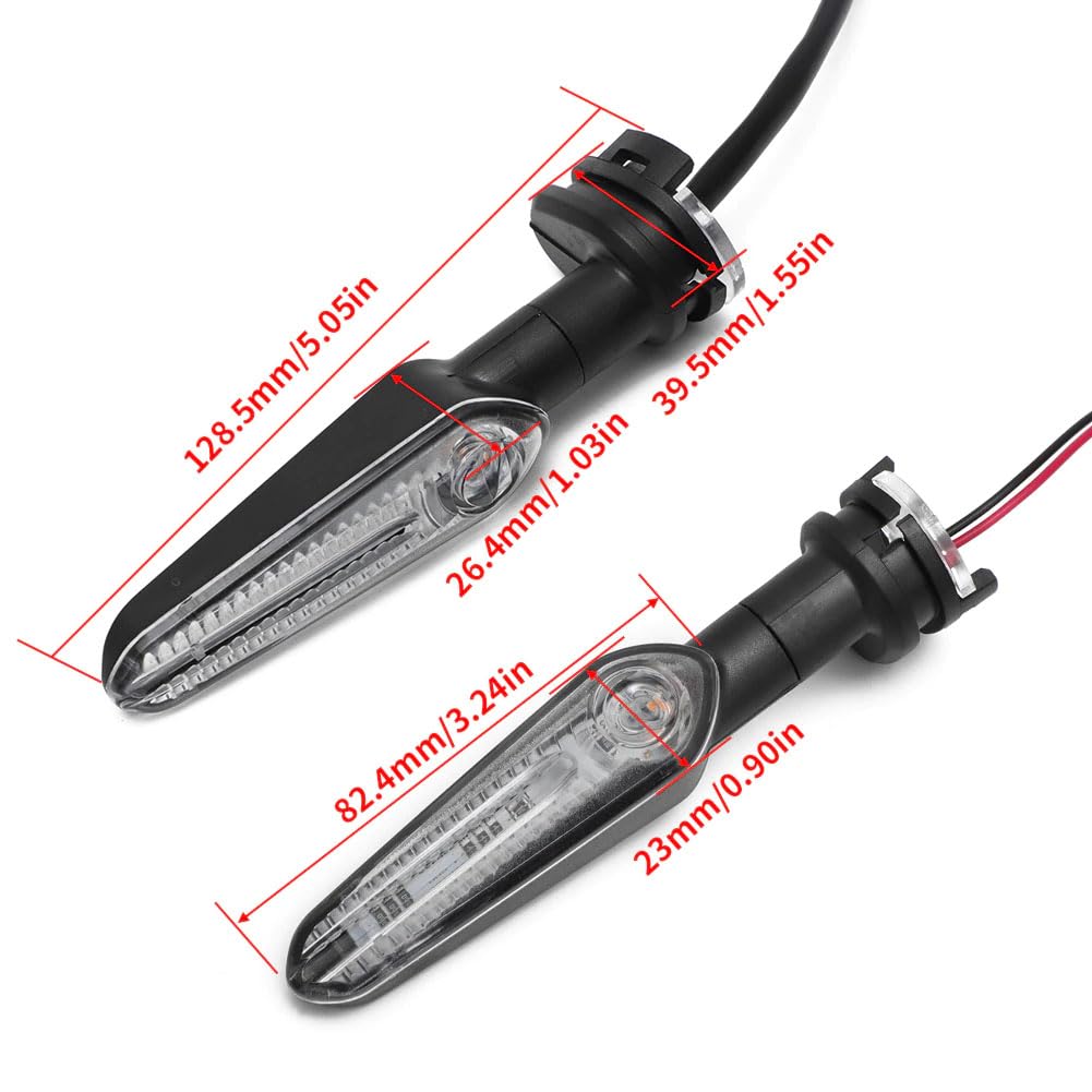 Vagary Universal Motorcycle Bright LED Amber Turn Signal Light Indicator Brake Lamps for All Bike Bike (Pack of 2, Color Amber)