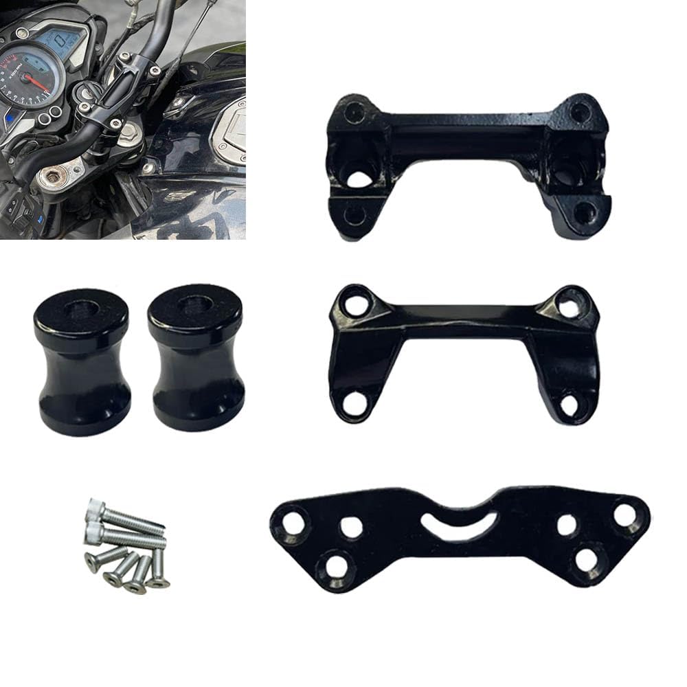 Vagary Bike Handle Riser/Raiser Handlebar Height Riser Clamp Compatible For Bajaj Ns 160 (Black)