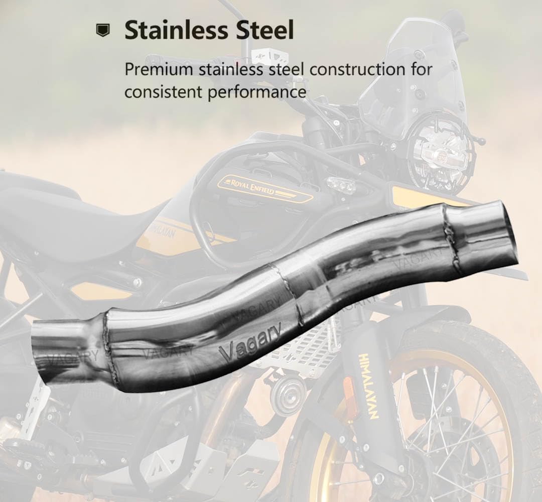 Vagary Stainless Steel High Performance Exhaust Middle Bend Pipe for RE Himalayan 450