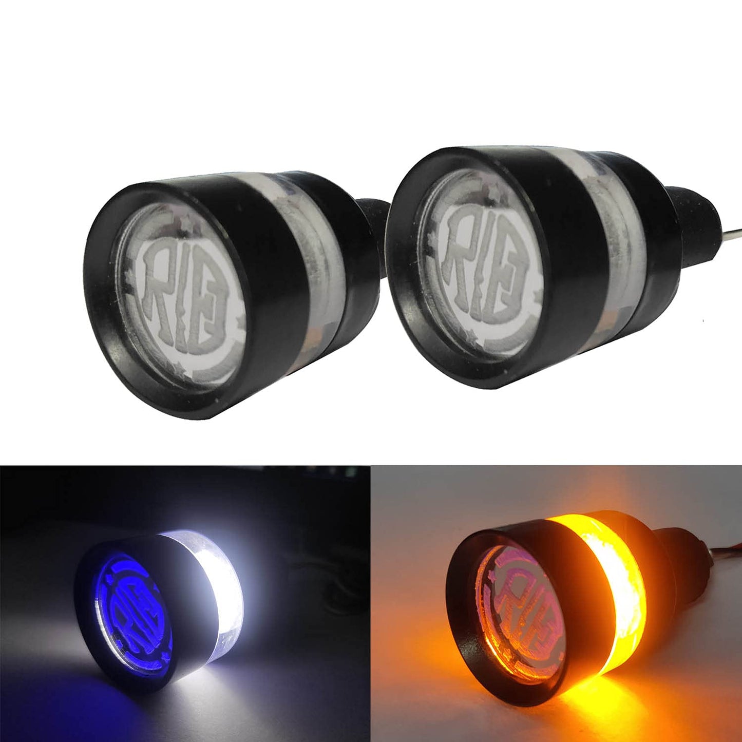 Vagary Water Proof 2X Motorcycle DRL Turn Signal Side Led Indicator Bike Handle Bar Light for Royal Enfield Thunderbird 350X, Blue