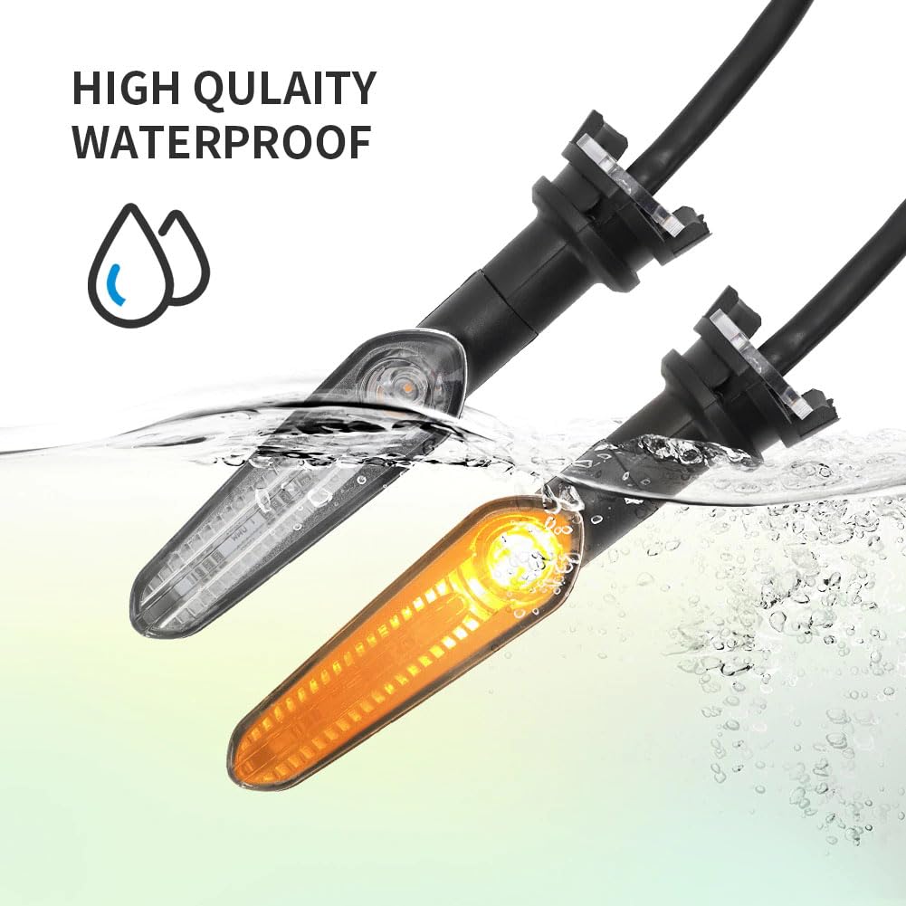 Vagary Universal Motorcycle Bright LED Amber Turn Signal Light Indicator Brake Lamps for All Bike Bike (Pack of 2, Color Amber)