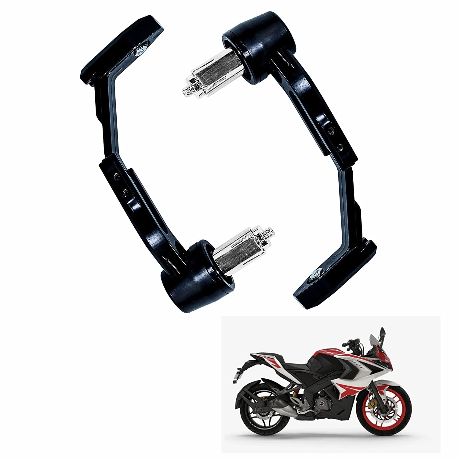 Vagary Brake Clutch Lever Guard Handlebar Protectors 7/8” 22MM CNC Alloy with Adjustable Angle Length (Black)