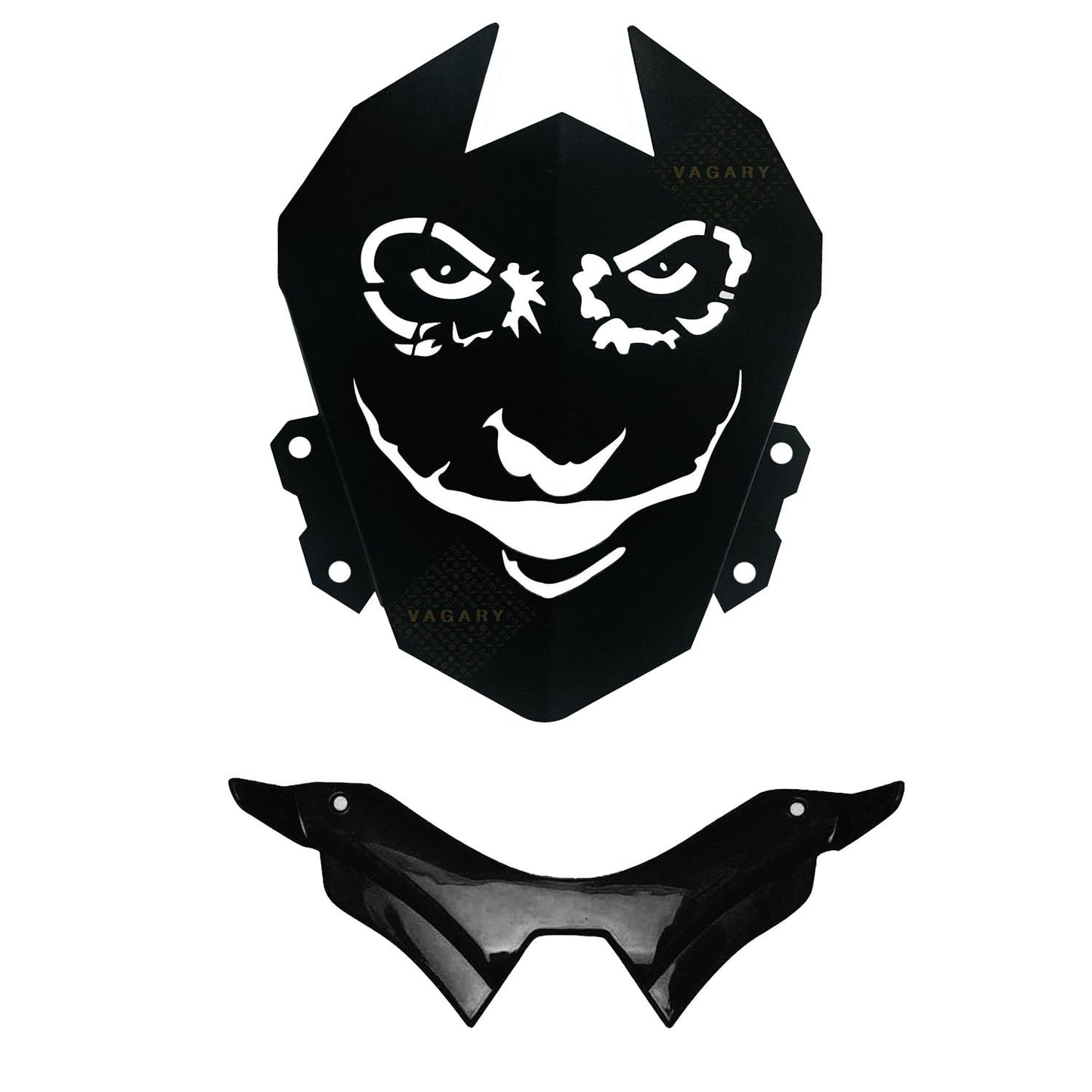 Vagary Joker Design Metal Visor With Black Winglet For Yamaha MT 15