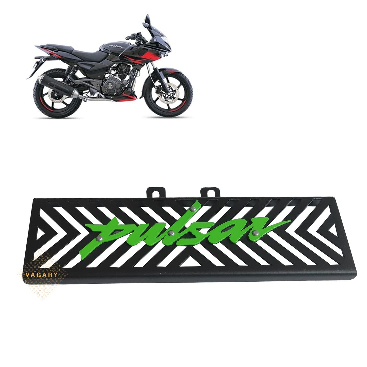 Vagary Metal Radiator Grill Guard for Bajaj Pulsar 220F (Green)